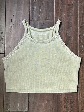 Sage Green, Cropped, T Back Tank, American Eagle, XL